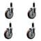 Service Caster 5'' Maroon Poly Wheel Swivel 1-1/4'' Expanding Stem Caster Set, 4PK SCC-EX20S514-PPUB-MRN-114-4 - alternate 1